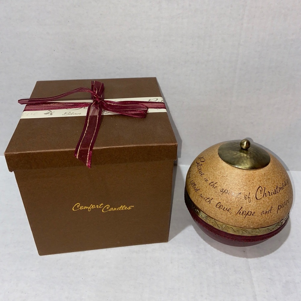 NEW 2006 Comfort Candles Joy & Pride BELIEVE 05109 Tealight Holder NIB